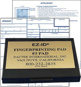 Roll Fingerprint Pad, 50 FD258 Cards Bundle