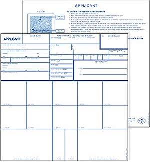 Applicant Card -FD258, Non-Coated
