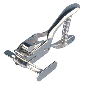 Hand held slot punch with guide
